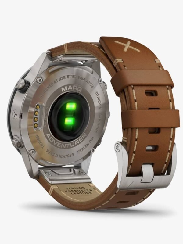 Garmin - Mens Marq Adventurer Titanium Brown Leather Strap Watch - Afbeelding 3