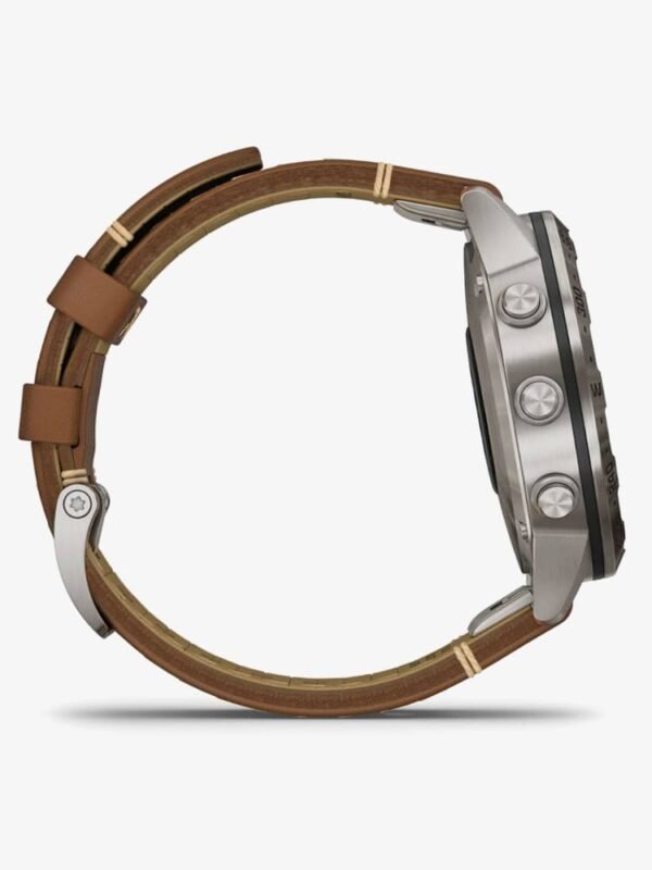 Garmin - Mens Marq Adventurer Titanium Brown Leather Strap Watch - Afbeelding 4