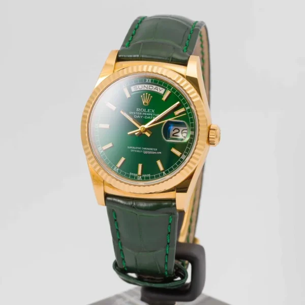 President 36 Green Dial Yellow Gold 36mm (118138) - BOX & PAPERS 2015 - Image 5