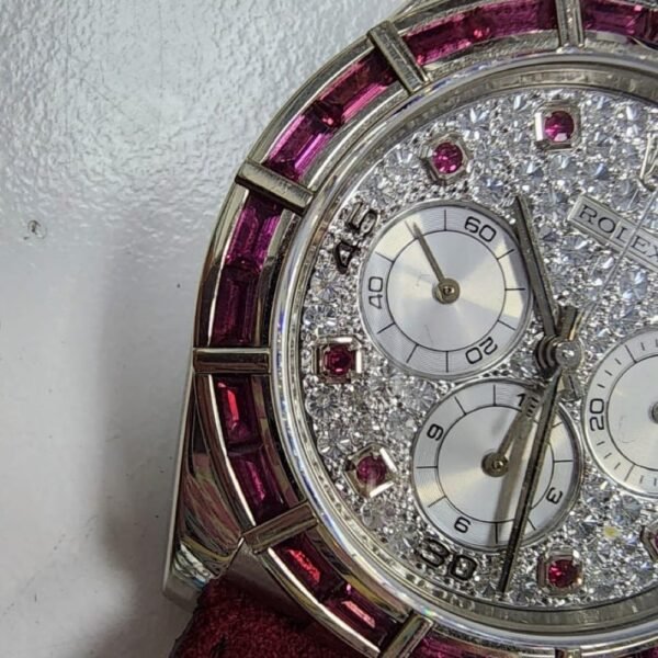 Daytona 16589 Zenith Ruby Bezel & Pave Diamond Dial - Image 6
