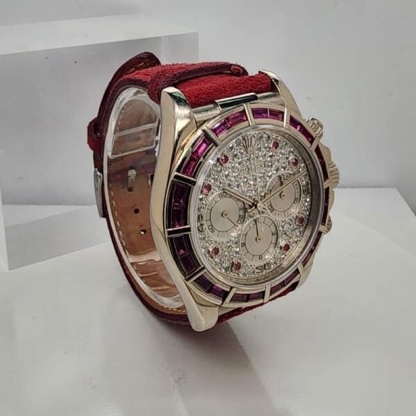 Daytona 16589 Zenith Ruby Bezel & Pave Diamond Dial - Image 3