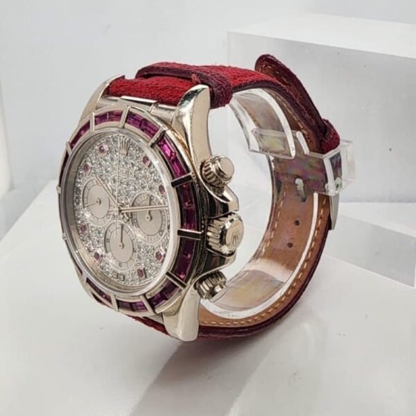 Daytona 16589 Zenith Ruby Bezel & Pave Diamond Dial - Image 4